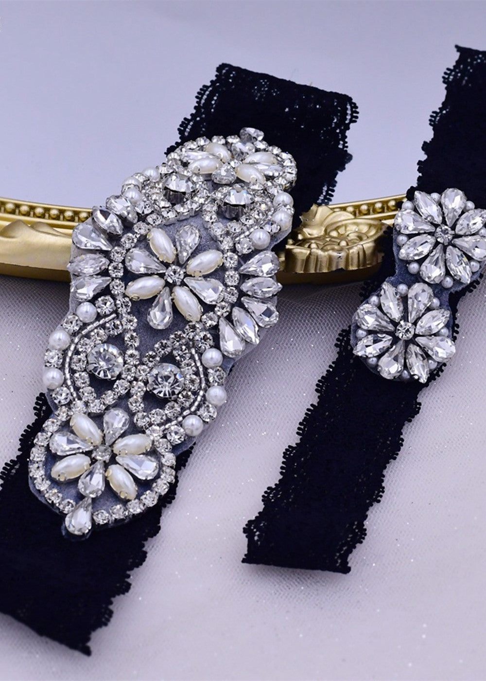 Crystal Rhinestones Wedding Garter Set