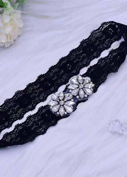Crystal Rhinestones Wedding Garter Set