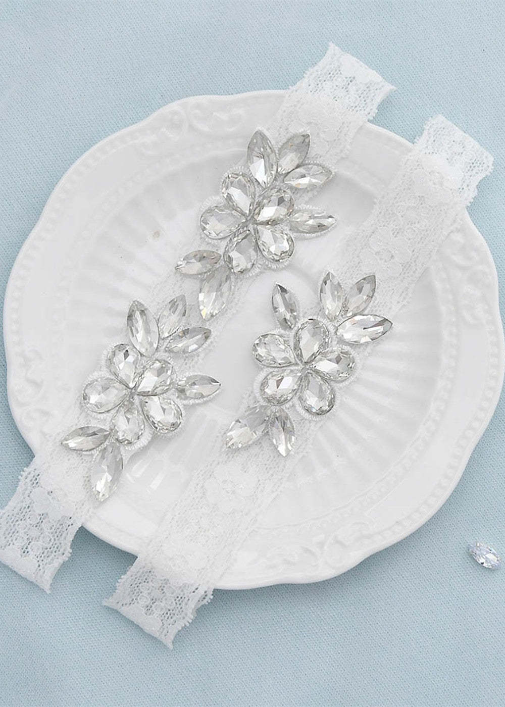 Crystal and Lace Bridal Garter