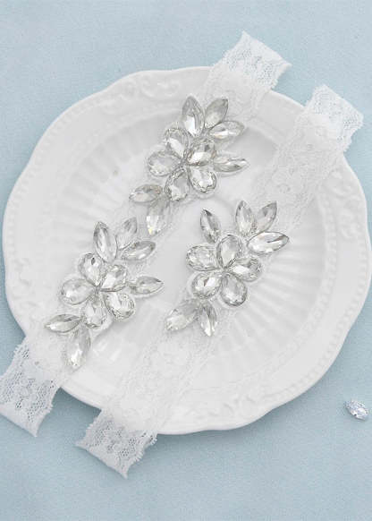 Crystal and Lace Bridal Garter