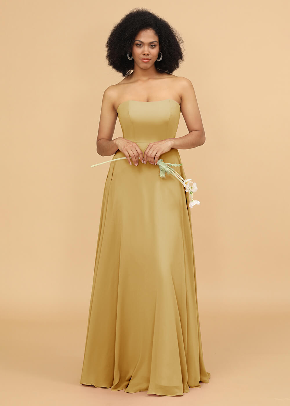 Strapless A-line Chiffon Bridesmaid Dress
