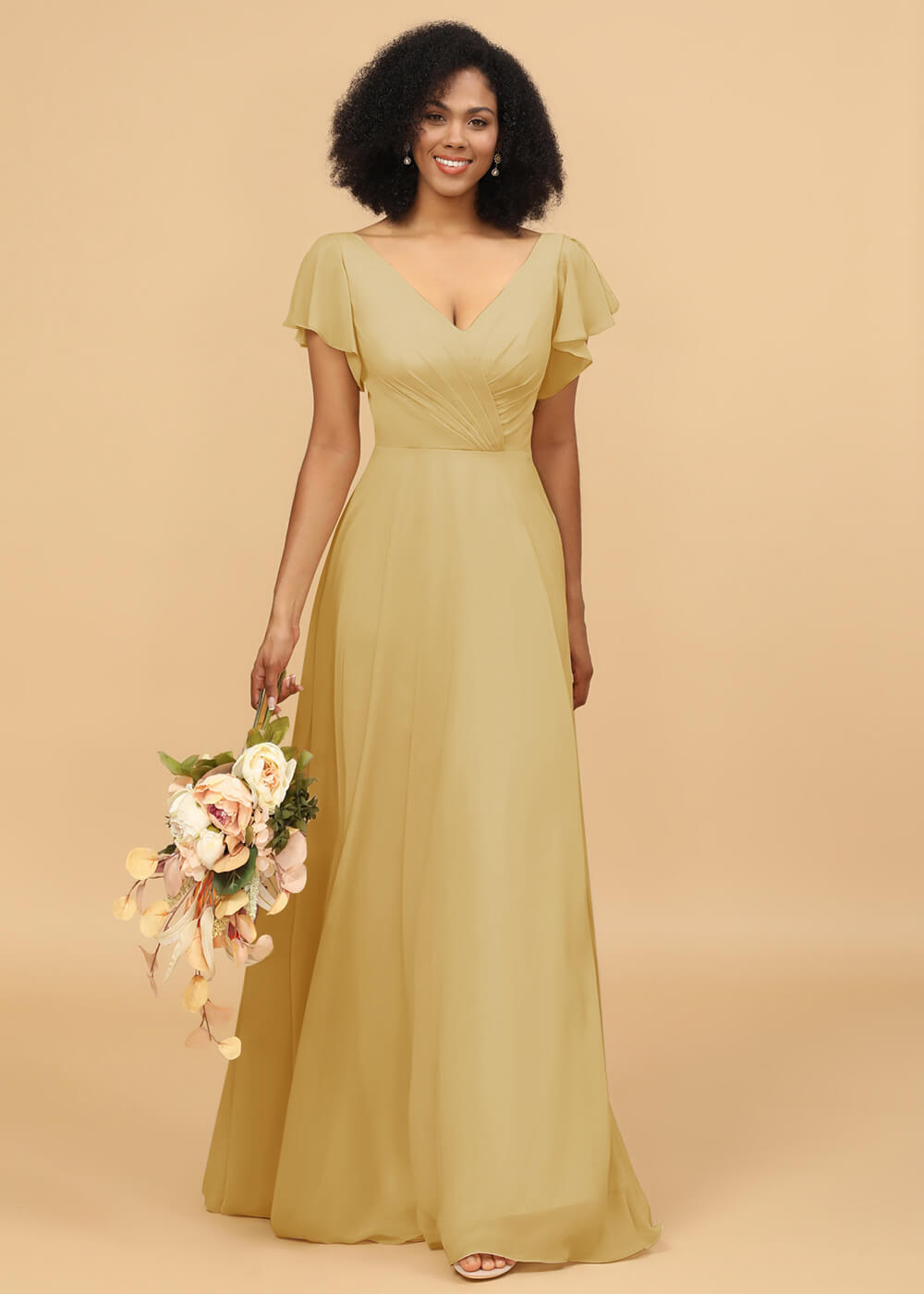Long A-line Chiffon Bridesmaid Dress