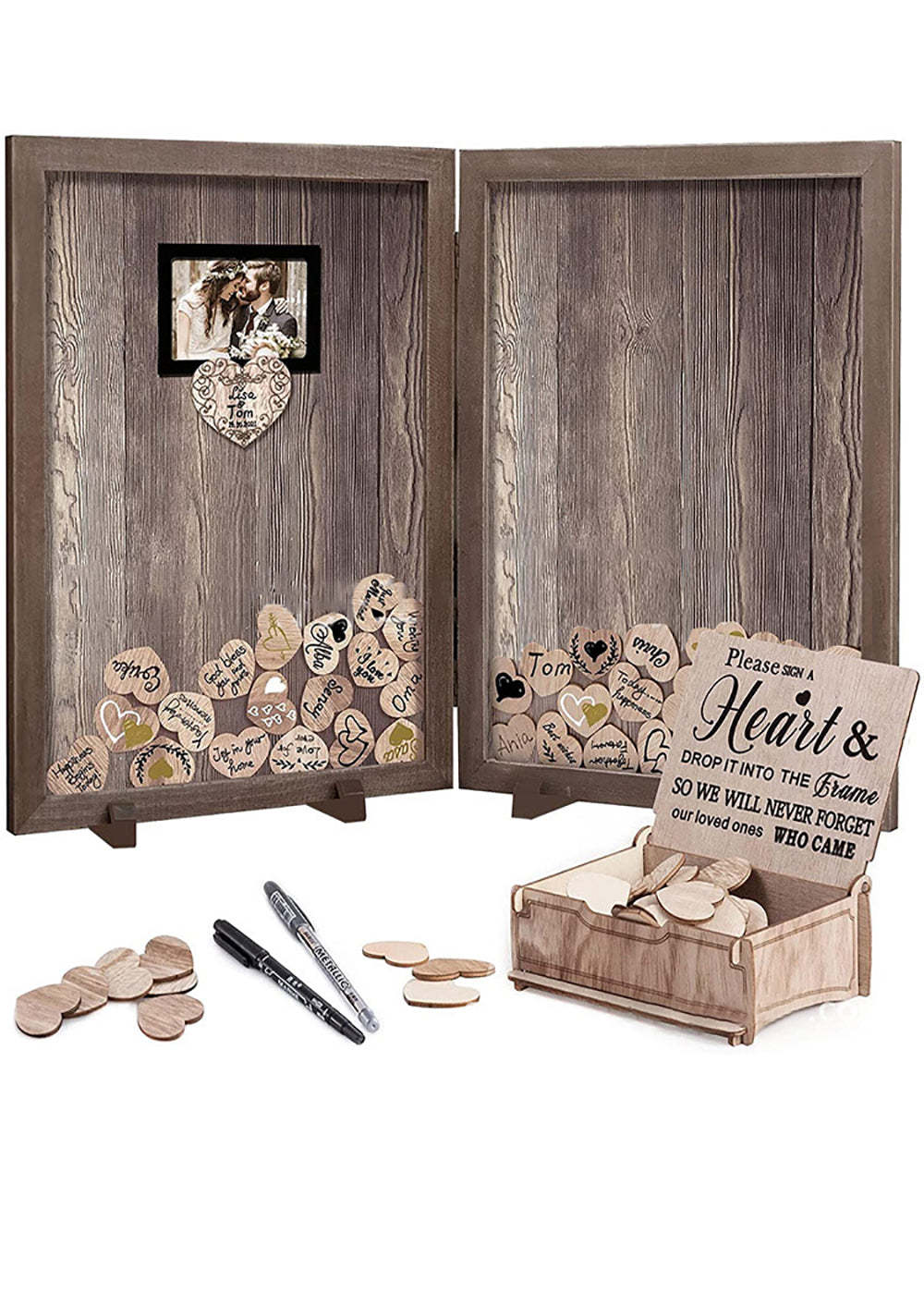 Rustic Wedding Guest Book Tabletop Frame Dropbox