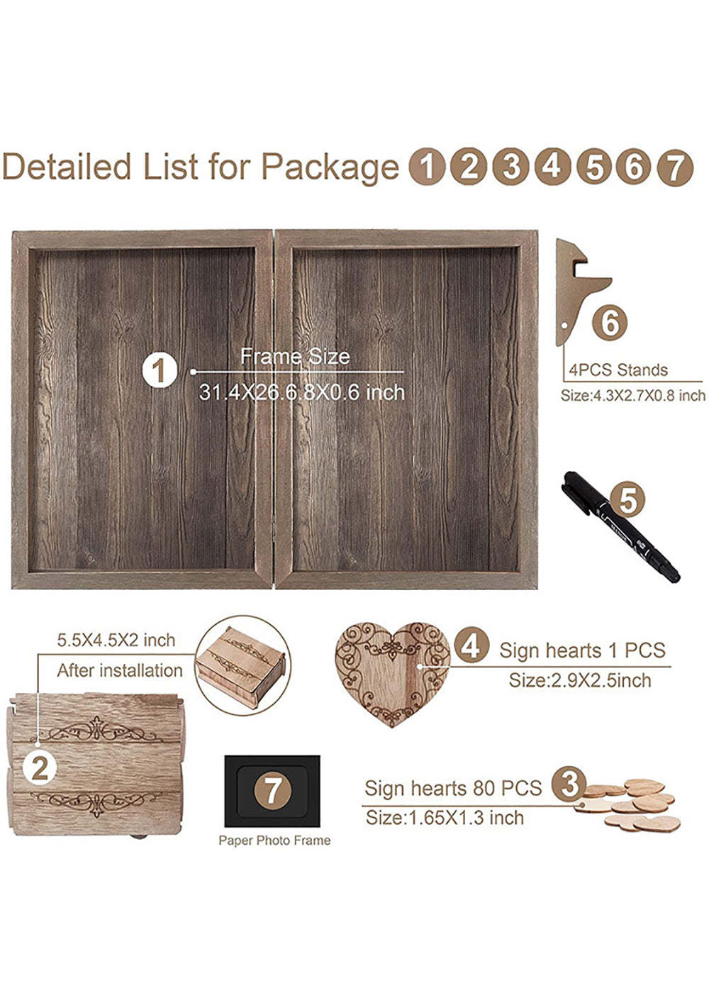 Rustic Wedding Guest Book Tabletop Frame Dropbox