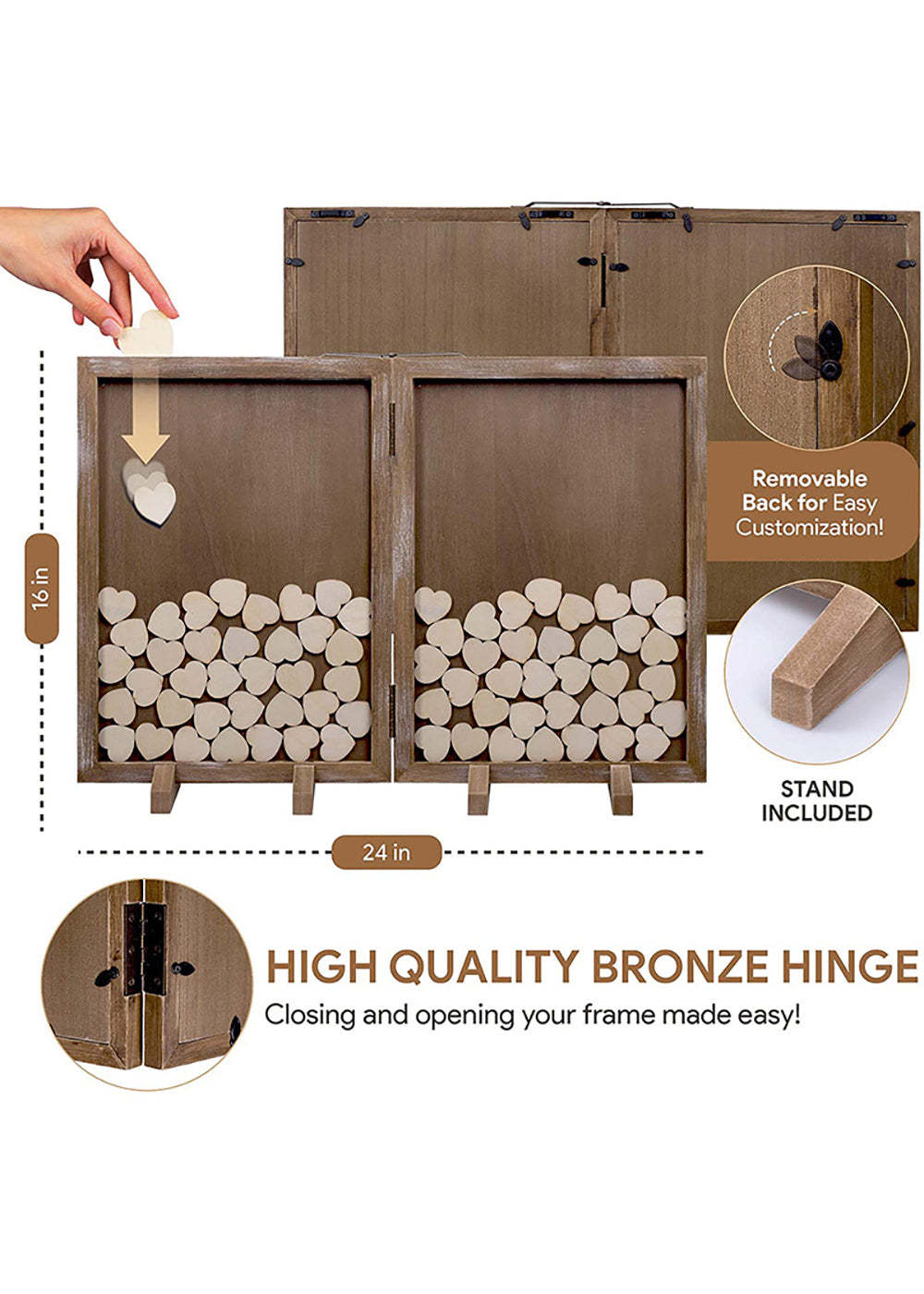Rustic Wedding Guest Book Tabletop Frame Dropbox