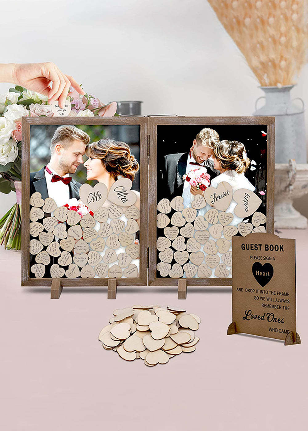 Rustic Wedding Guest Book Tabletop Frame Dropbox
