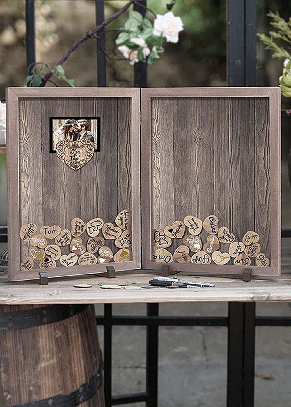 Rustic Wedding Guest Book Tabletop Frame Dropbox