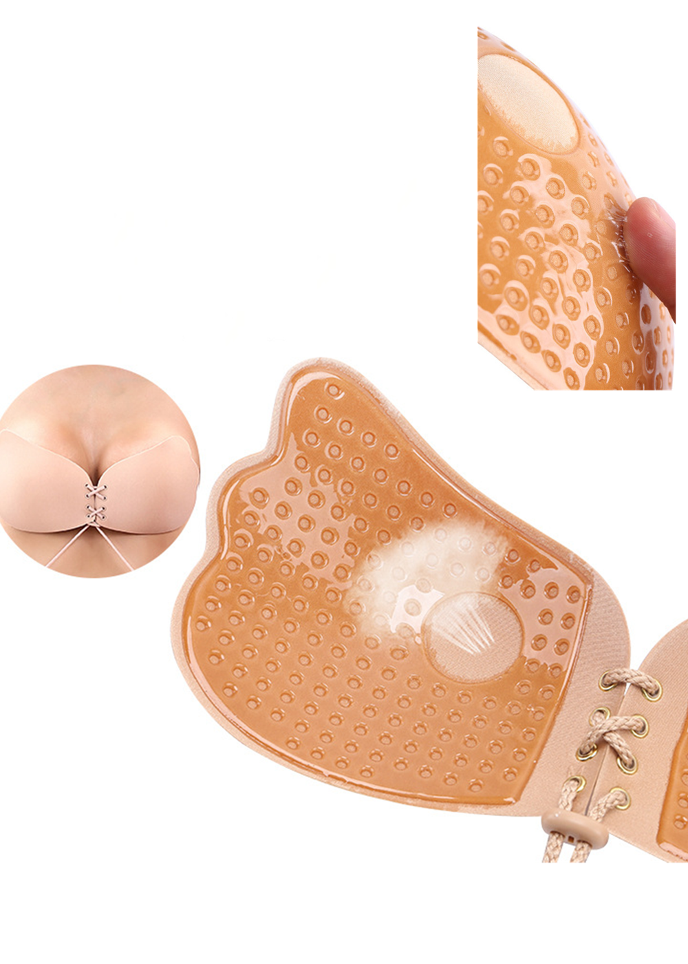 Self-Adhesive Invisible Bra for Open Back Evening Dress Ball Gown Wedding Dress