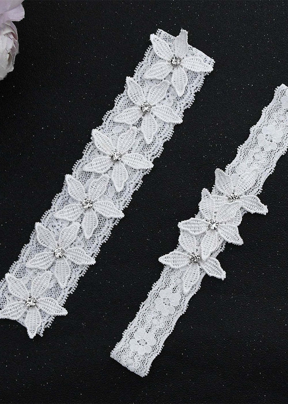 Romantic Flower Corded Lace Wedding Garter