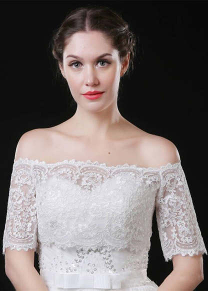 Off-Shoulder Lace Wedding Bolero