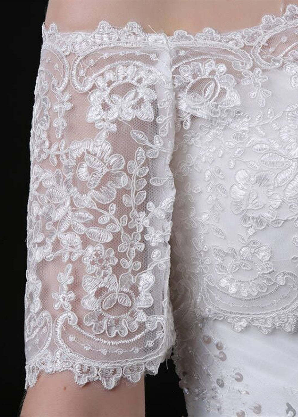 Off-Shoulder Lace Wedding Bolero