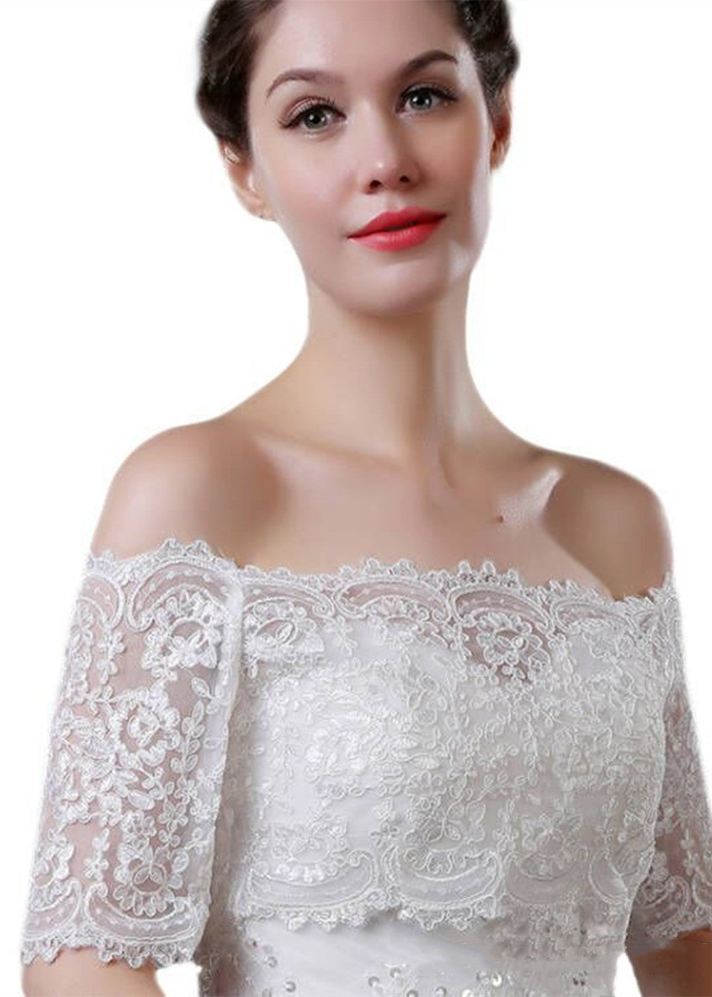 Off-Shoulder Lace Wedding Bolero