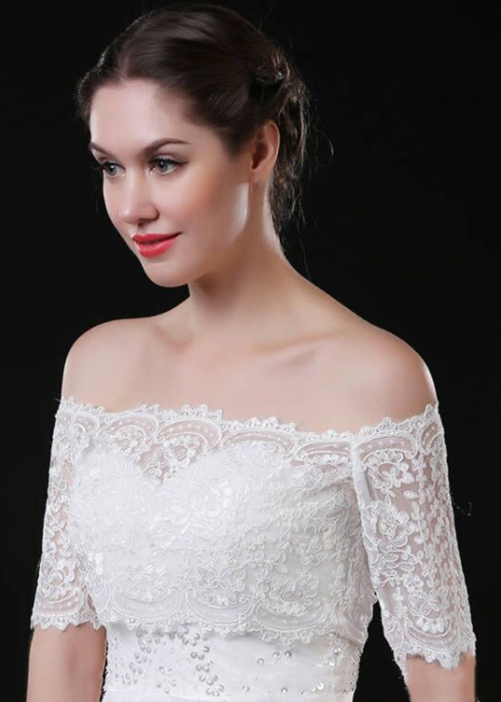Off-Shoulder Lace Wedding Bolero