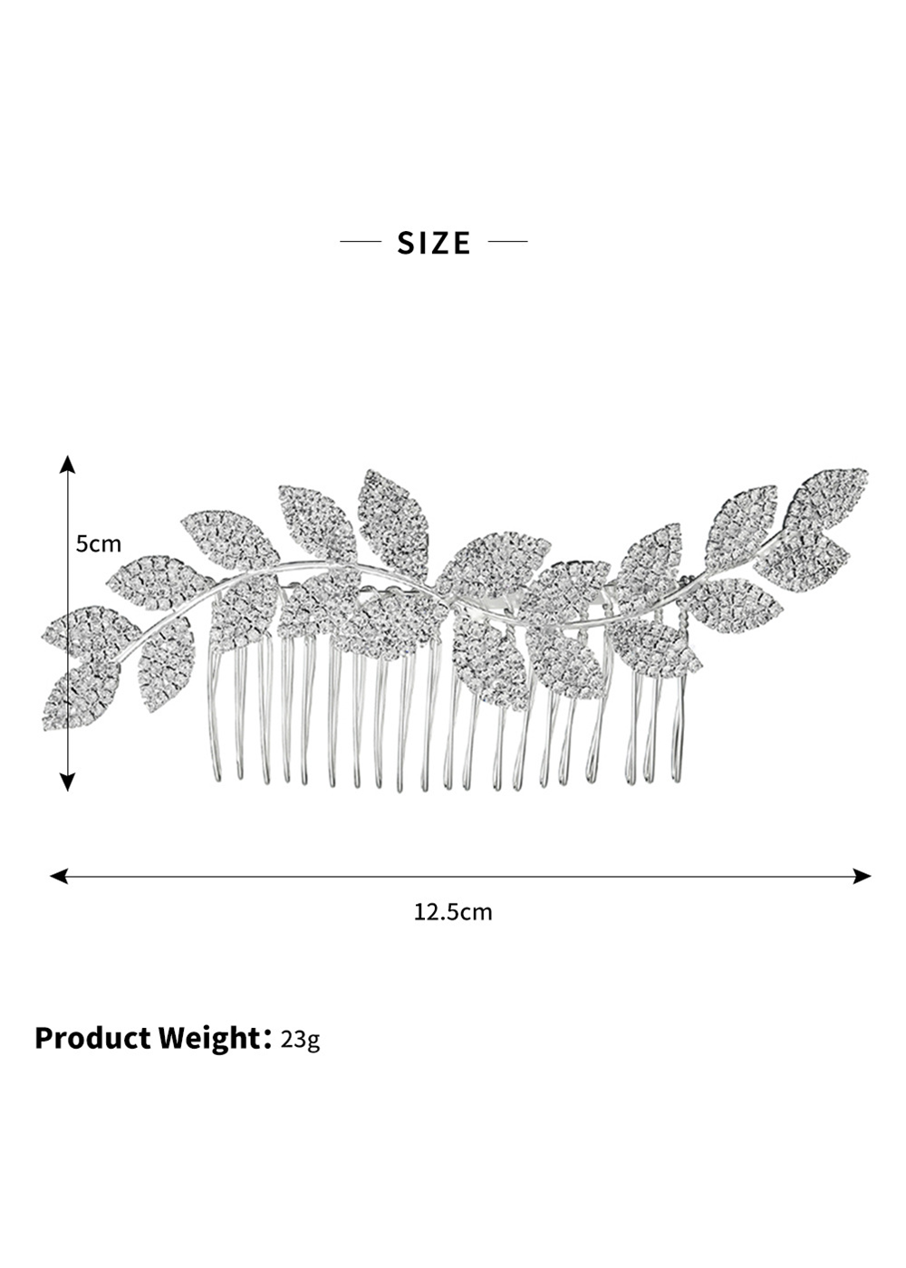 Wedding Alloy Rhinestones Willow Leaves Hair Comb
