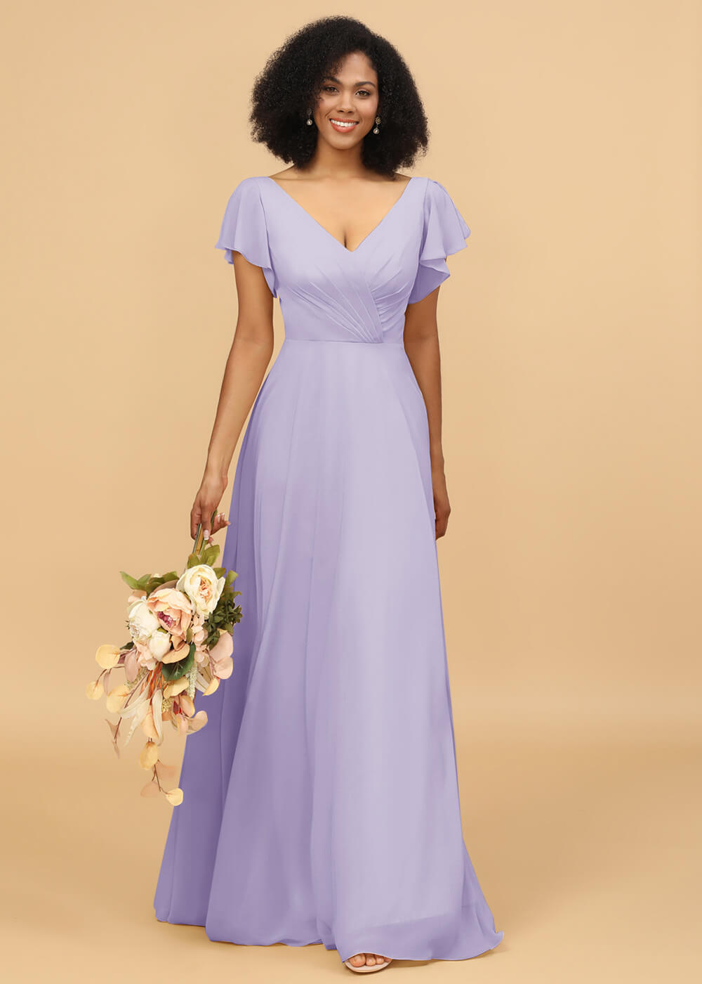 Long A-line Chiffon Bridesmaid Dress
