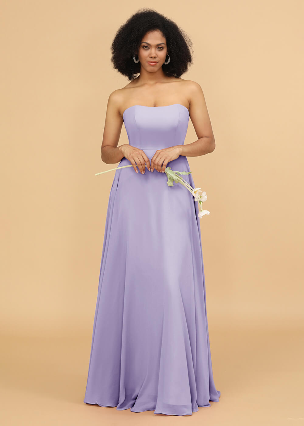 Strapless A-line Chiffon Bridesmaid Dress