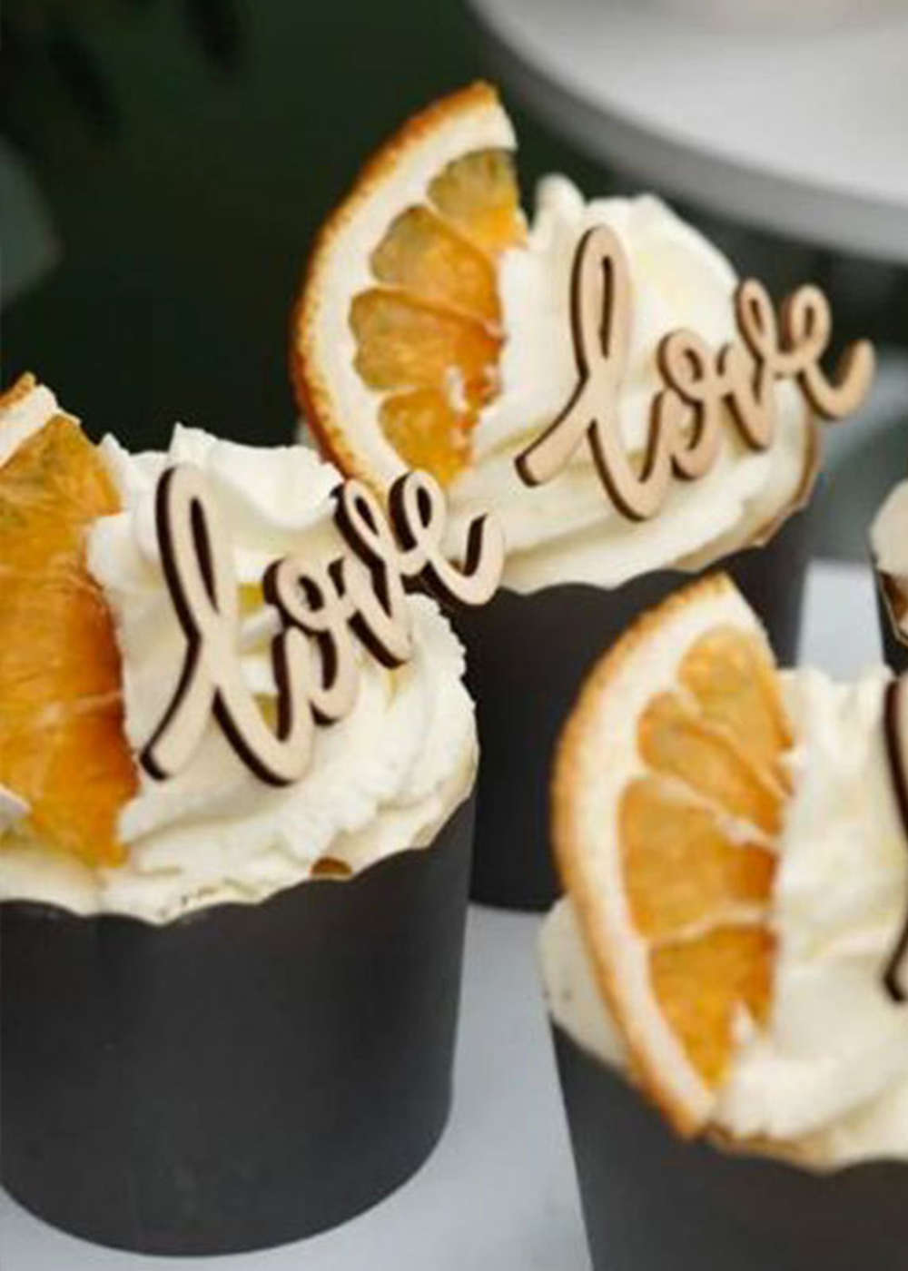 36 PCS Wooden "Love" Cup Cakes Topper Decoration