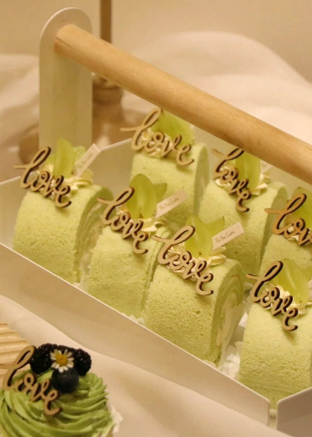 36 PCS Wooden "Love" Cup Cakes Topper Decoration