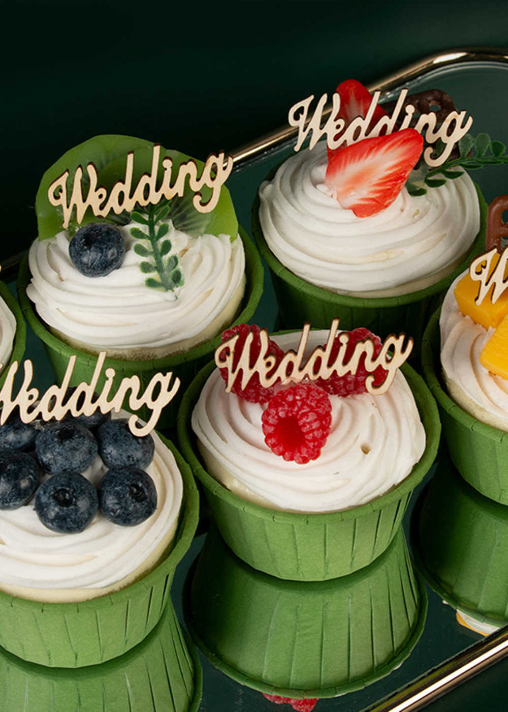 36 PCS Wooden "Love" Cup Cakes Topper Decoration