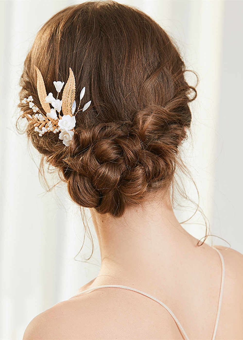 Alloy Ladies Hairpins With Rhinestone Pearl Flower