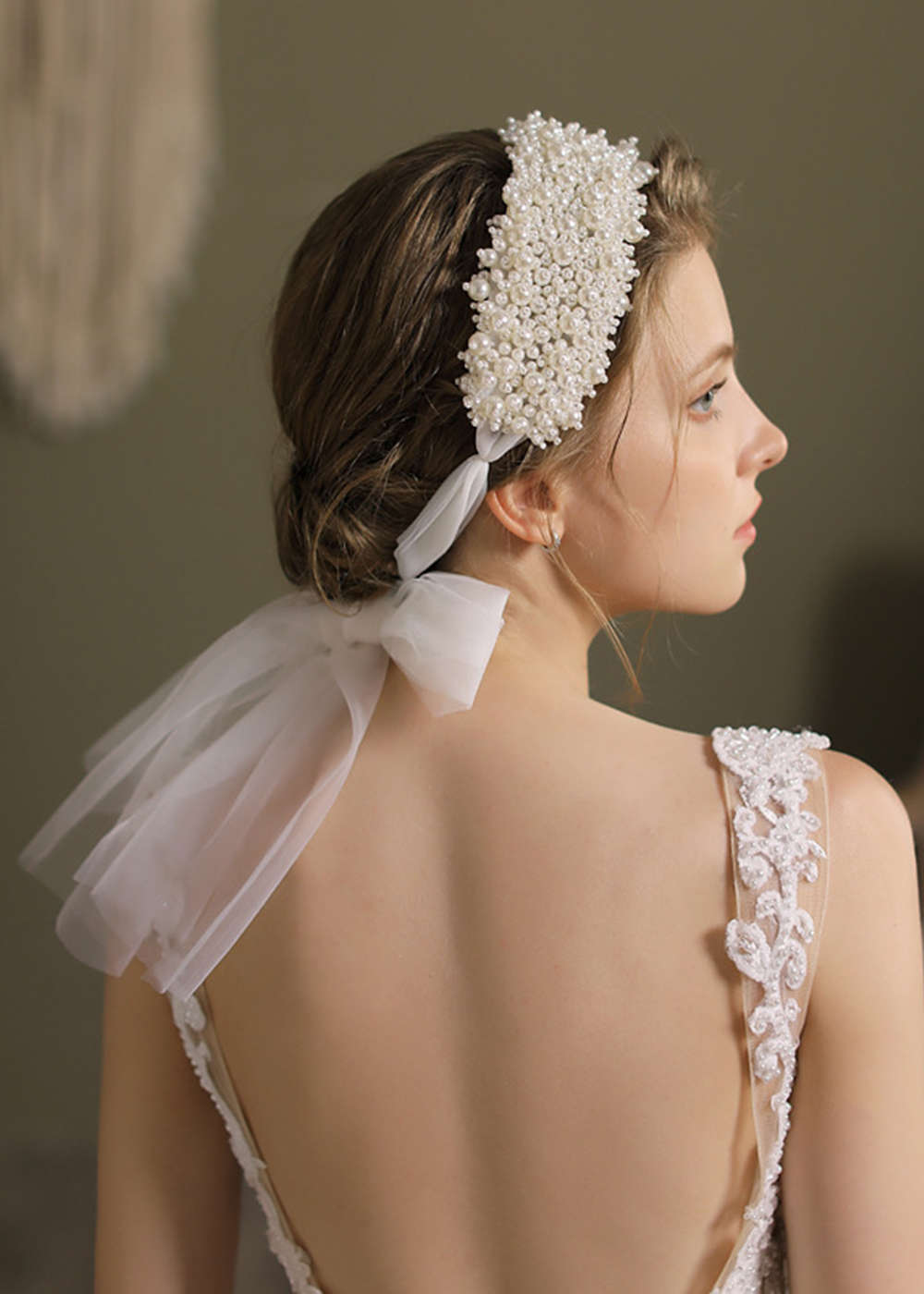 Alloy Ladies Headbands With Rhinestone Pearl