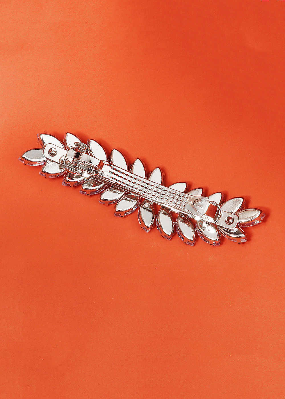 Leaf Shape Rhinestones Hair Clip