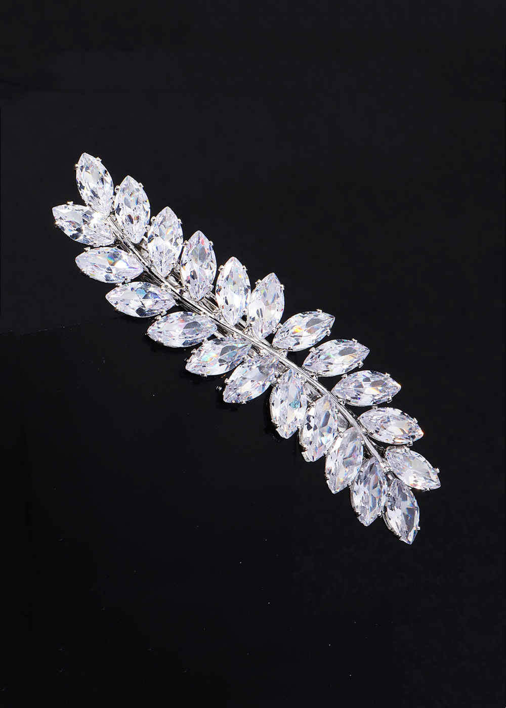 Leaf Shape Rhinestones Hair Clip