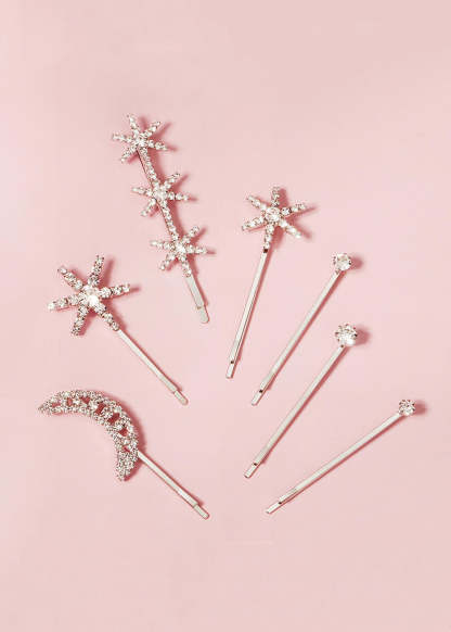 Simple Silver Hair Pin Set