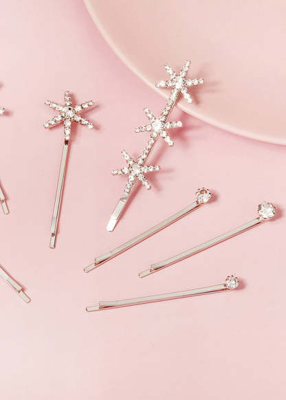 Simple Silver Hair Pin Set
