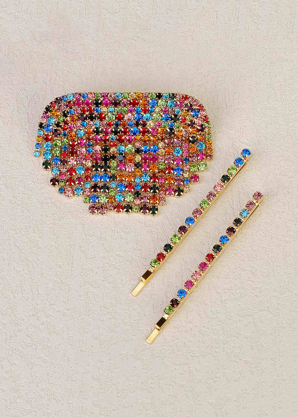 Colorful Rhinestone Hair Clip Set