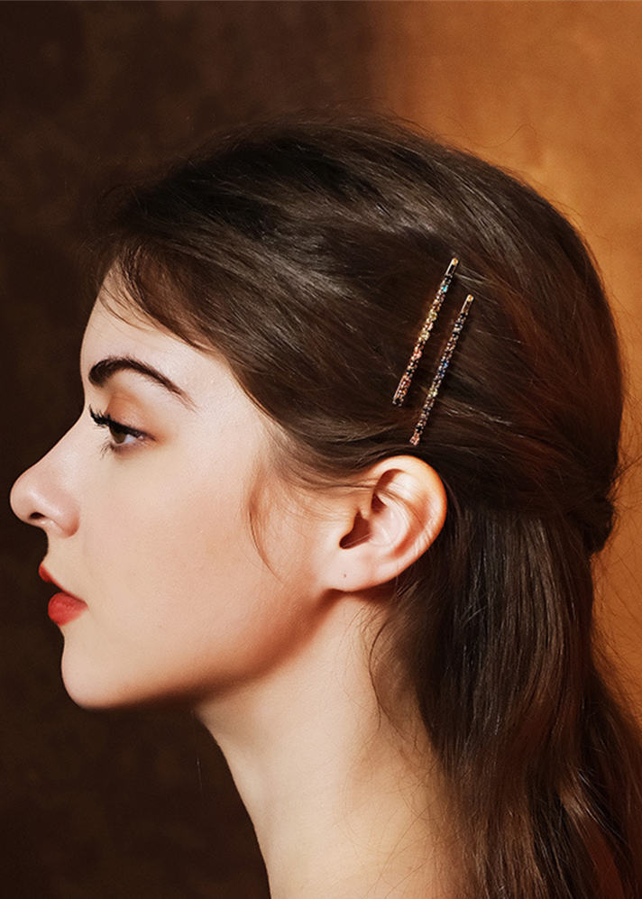 Colorful Rhinestone Hair Clip Set