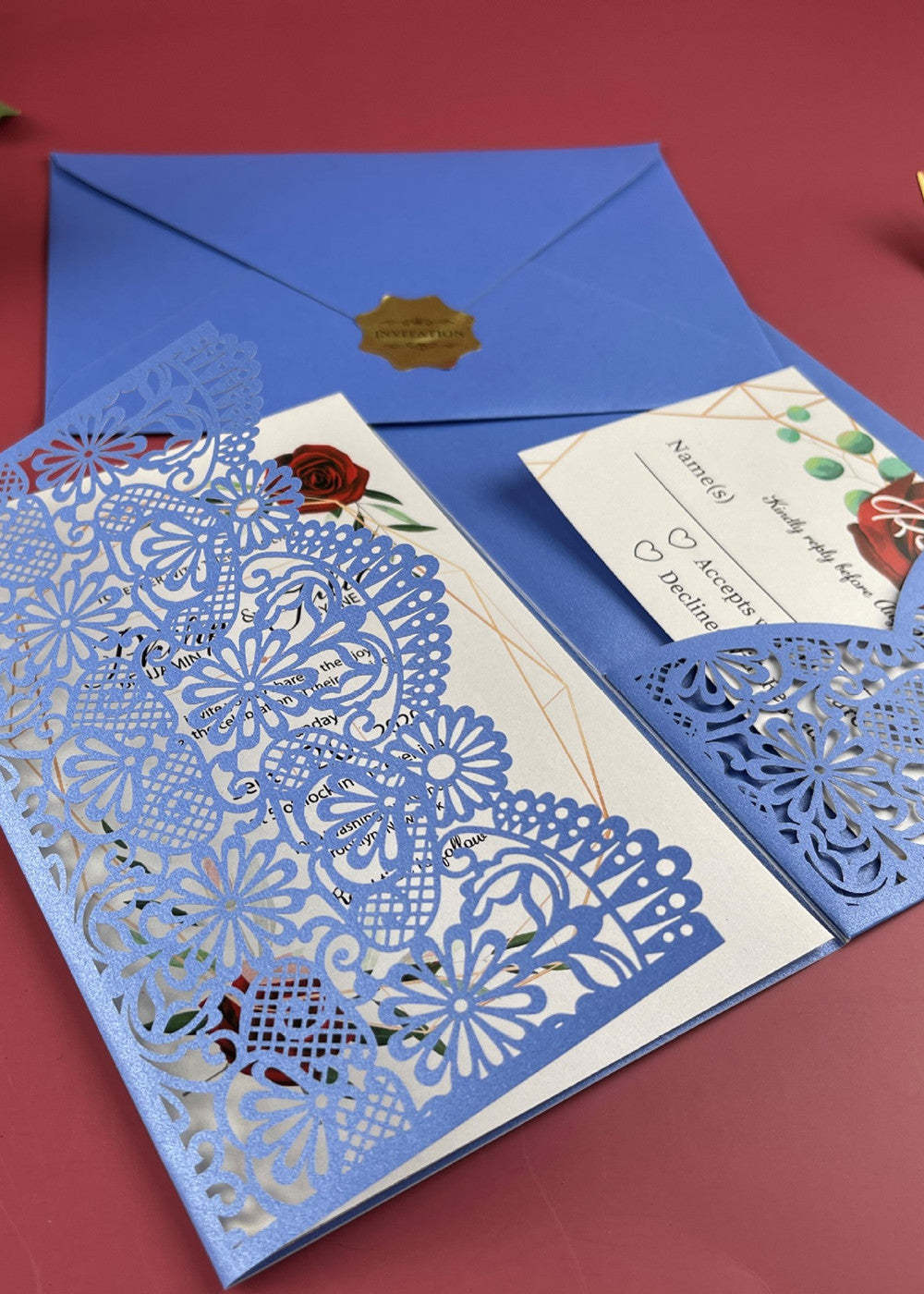 30 PCS Classic Cut Out Wedding Pocket Invitation