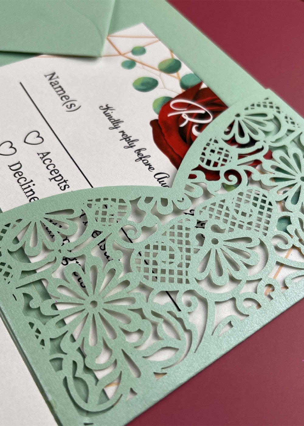 30 PCS Classic Cut Out Wedding Pocket Invitation