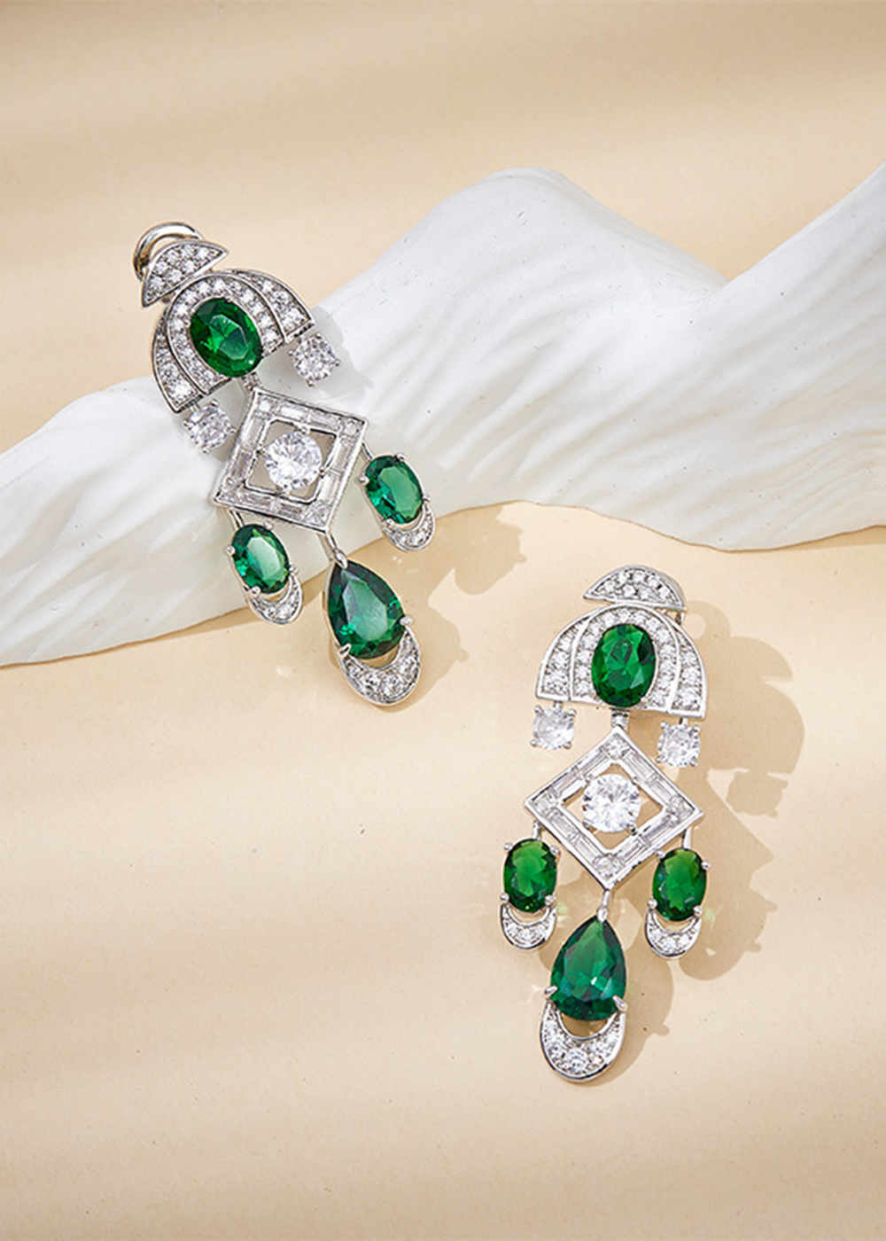 Green Zircon 18K Gold Plated Copper Jewelry Set