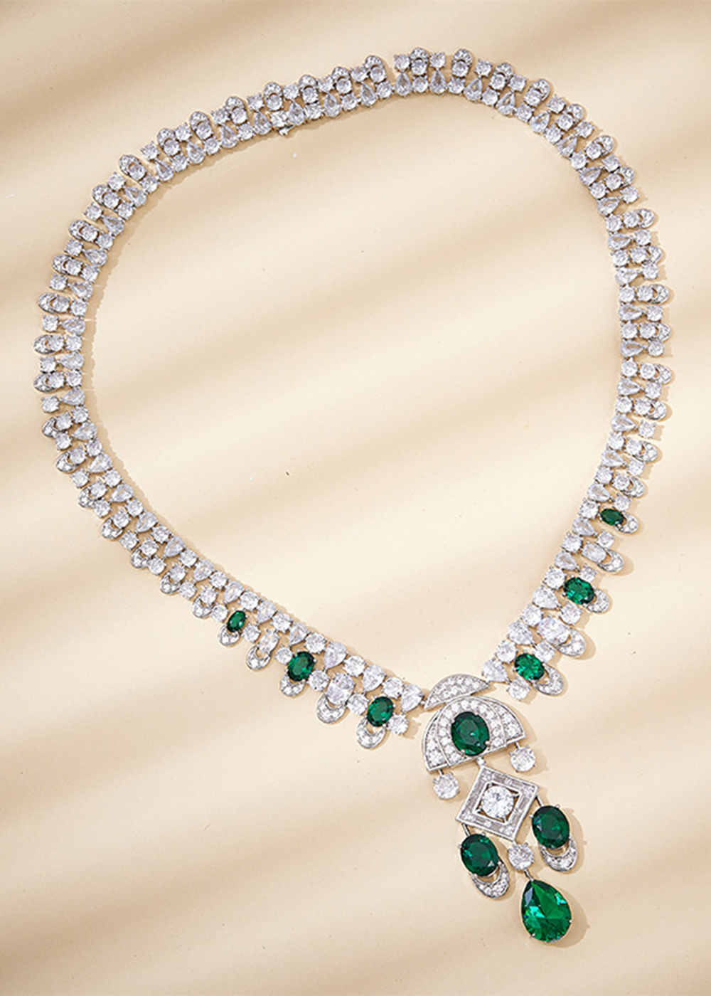 Green Zircon 18K Gold Plated Copper Jewelry Set