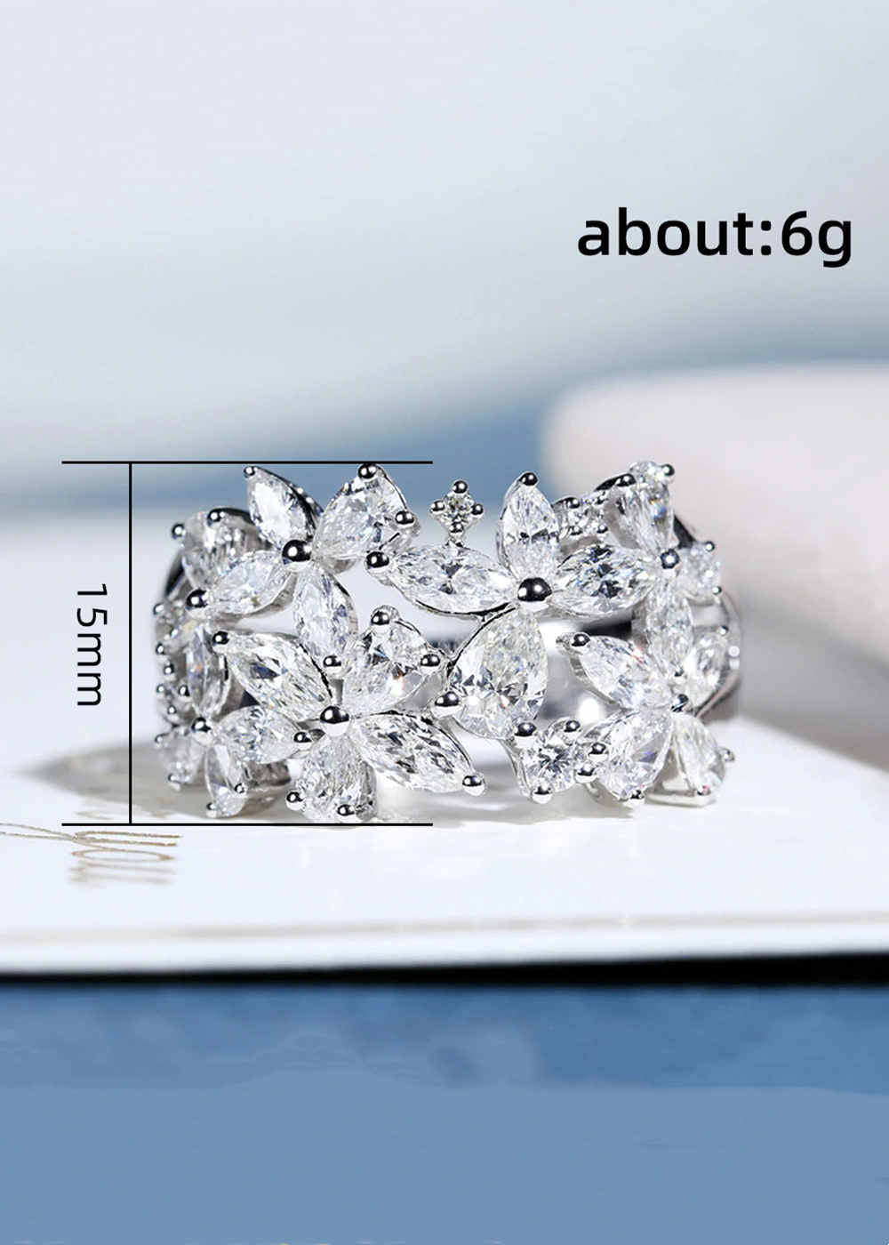 Silver Fashion Cubic Zirconia Ring for Women