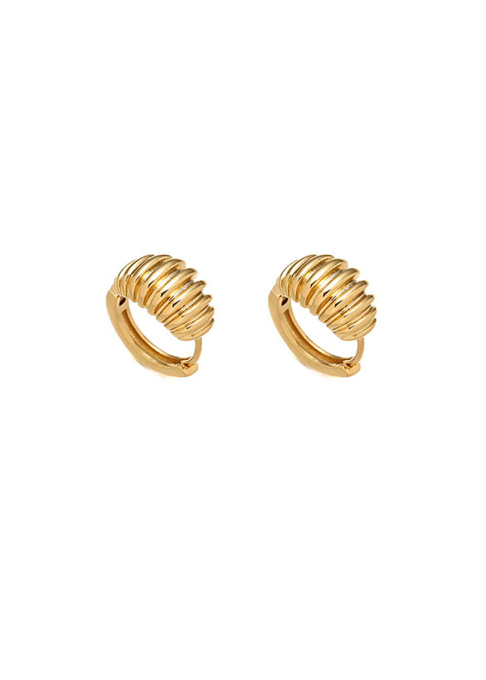 Modern Small Golden and Silver Spiral Circle Earrings