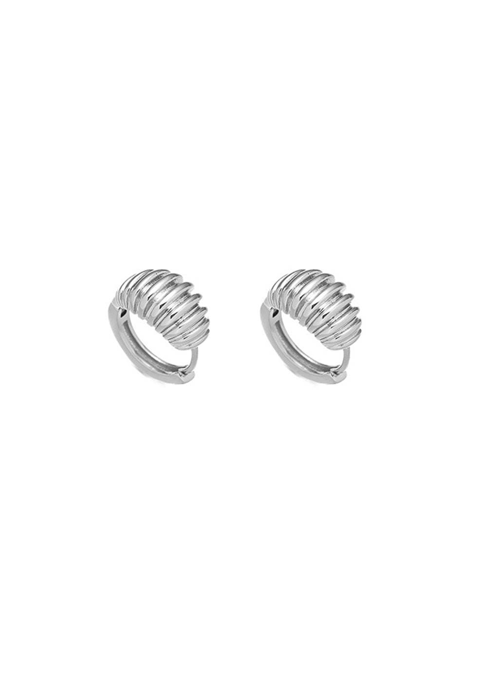 Modern Small Golden and Silver Spiral Circle Earrings