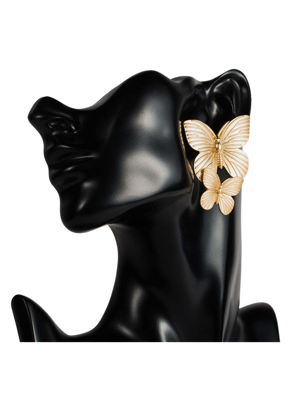 Golden Alloy Butterfly Shape Earrings