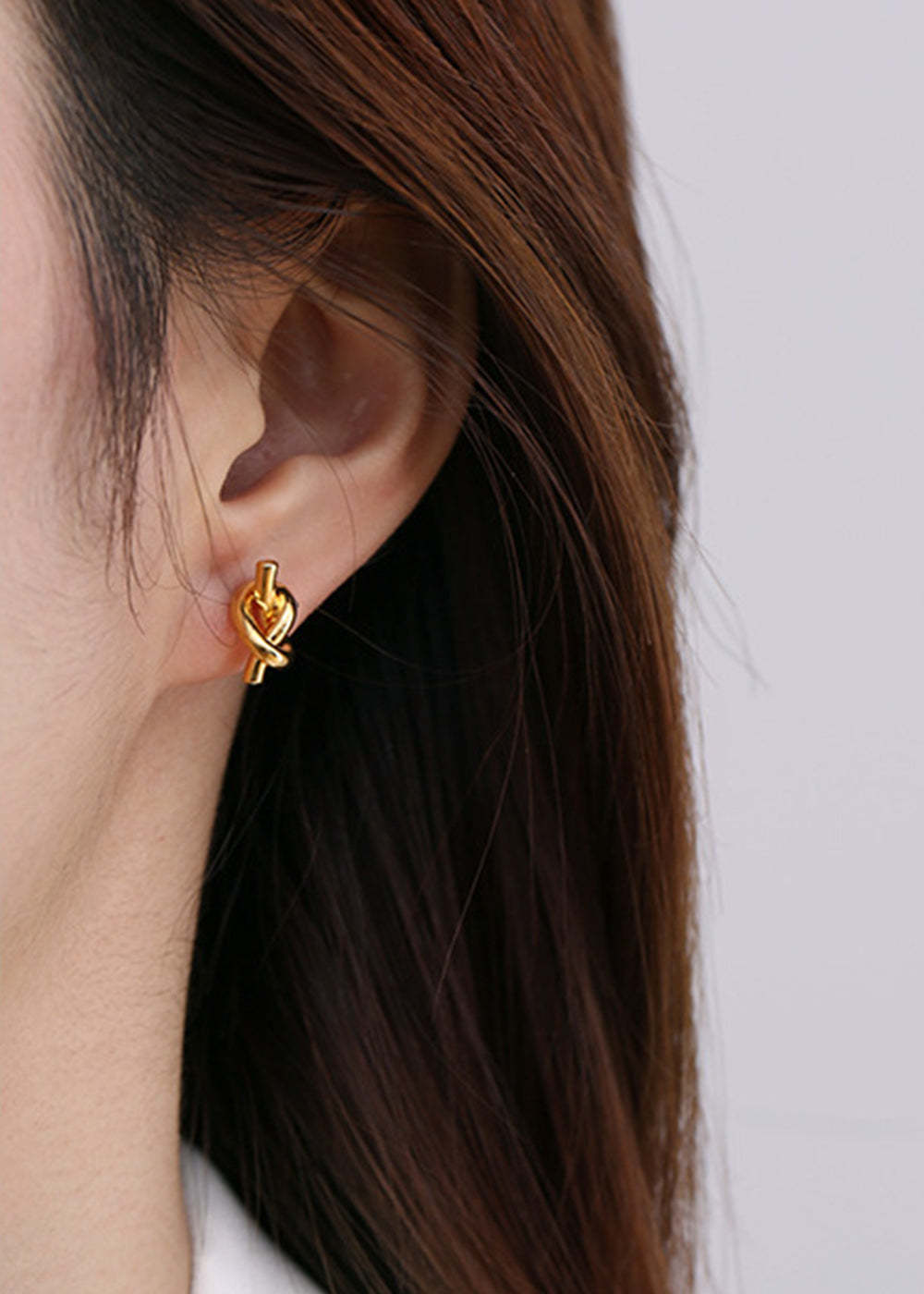 Small Knot Necklace And Stud Earrings