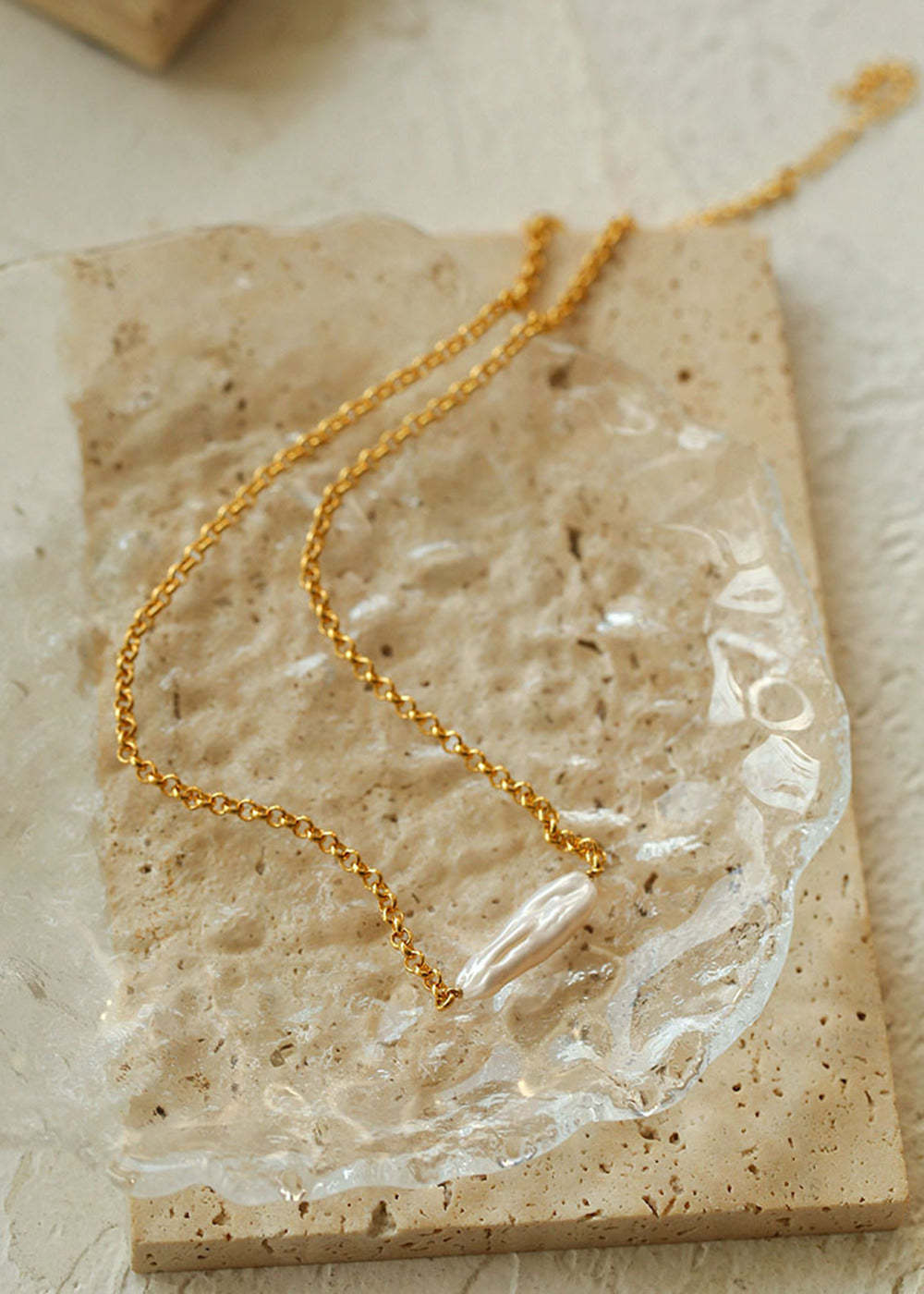 Retro Baroque Pearl Chain Necklace Bracelet