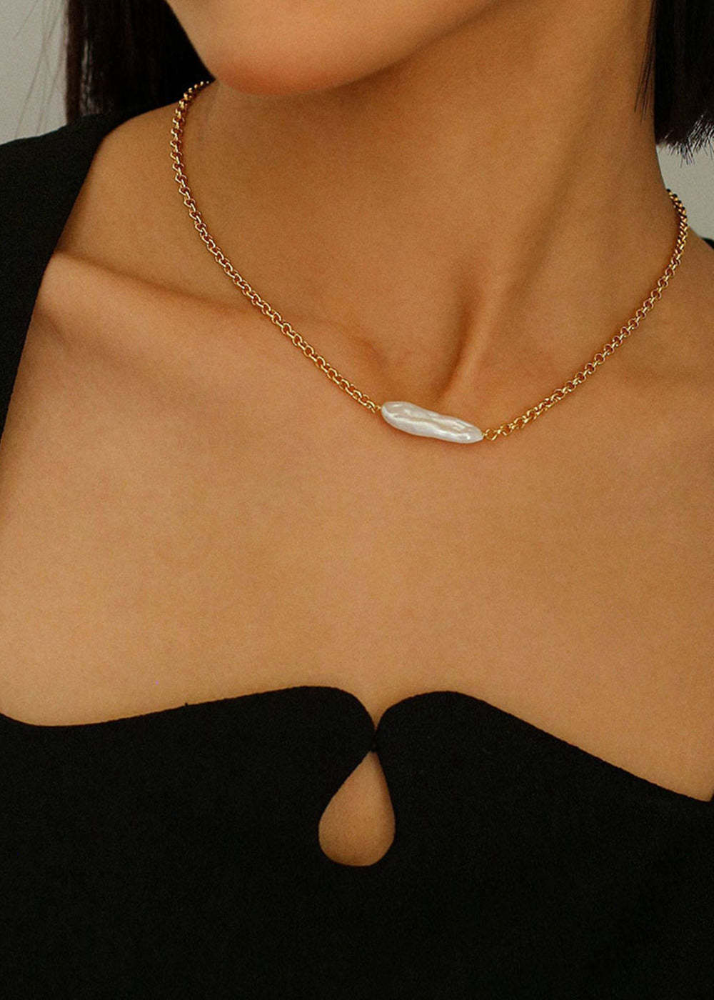 Retro Baroque Pearl Chain Necklace Bracelet