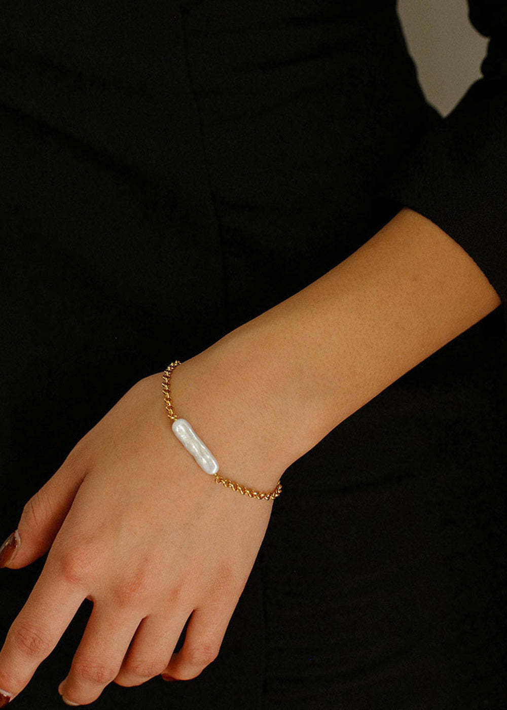 Retro Baroque Pearl Chain Necklace Bracelet