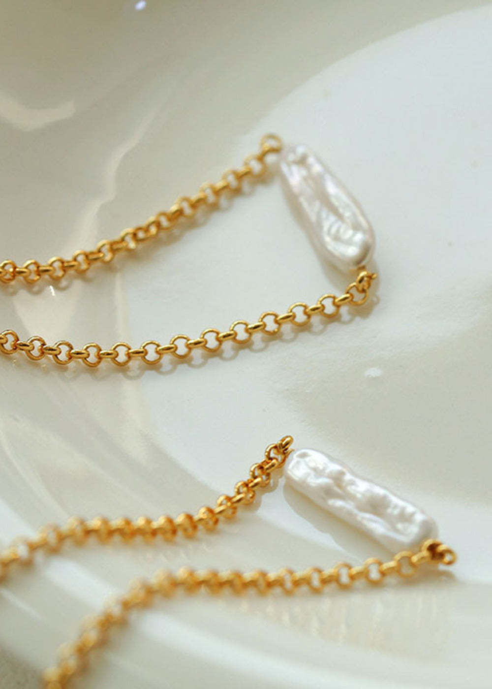 Retro Baroque Pearl Chain Necklace Bracelet