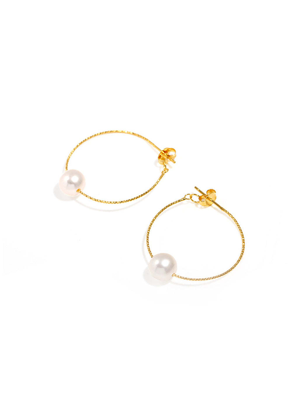 Simple Silver And Pearl Hoops