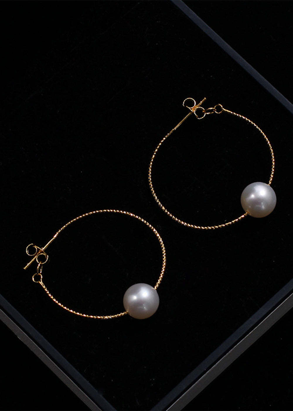 Simple Silver And Pearl Hoops