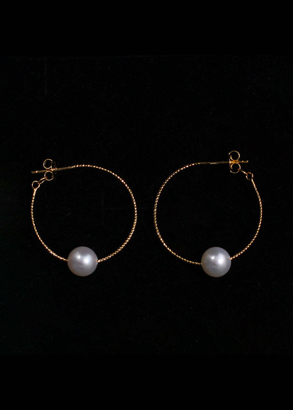 Simple Silver And Pearl Hoops