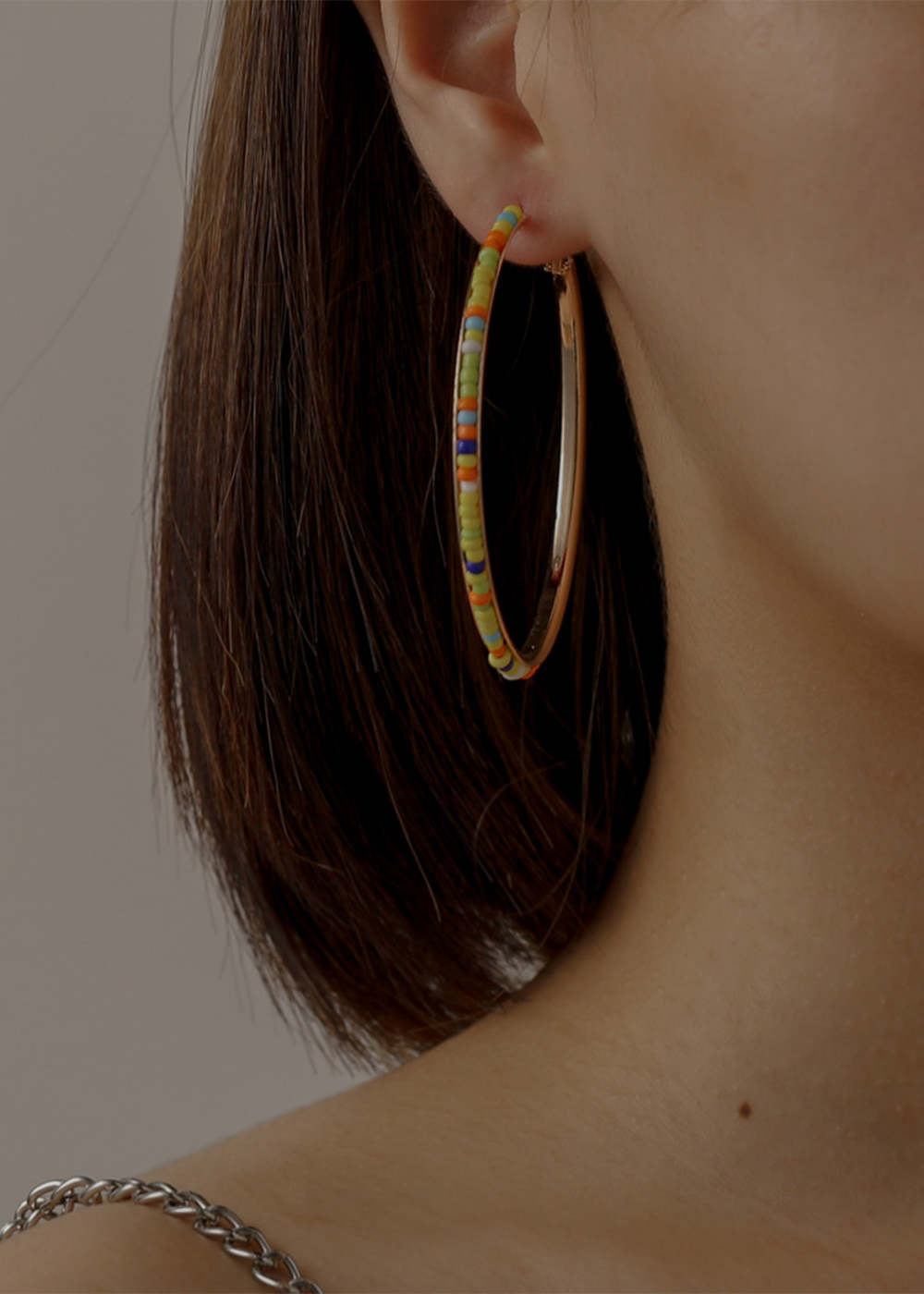 Colorful Beaded Hoops