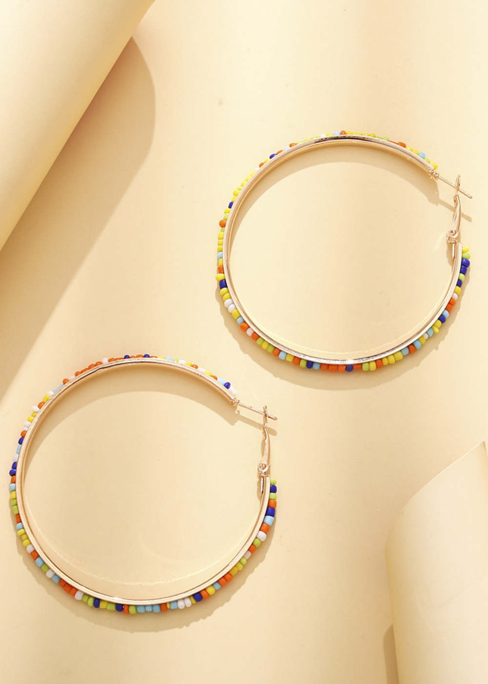 Colorful Beaded Hoops