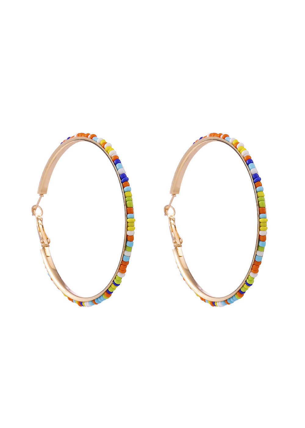 Colorful Beaded Hoops